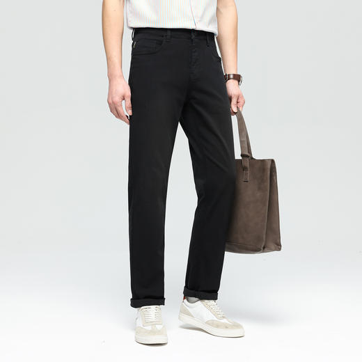 德鲨新款黑色百搭牛仔裤子男青年时尚直筒弹力休闲长裤2026春夏 商品图1