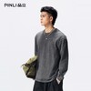 PINLI品立2026春季新款男士宽松纯色圆领落肩袖长袖T恤青年潮牌GD262111020 商品缩略图0