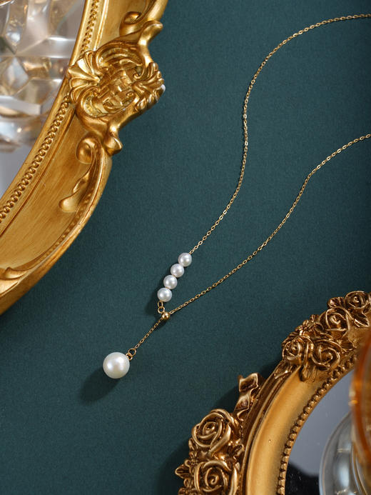 子佩集【潮汐女神】银S925珍珠惜王妃套链项链【MLTL064】吊球镀金2602 商品图2