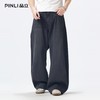 PINLI品立2026春季新款男士宽松阔腿裤直筒休闲牛仔长裤纯色百搭GD262116019 商品缩略图2