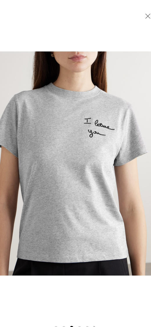 310-11 预售10天发 独家圆正 lew 26ss 区域限定绣花 灰色圆领短袖T恤 我穿XL 商品图6