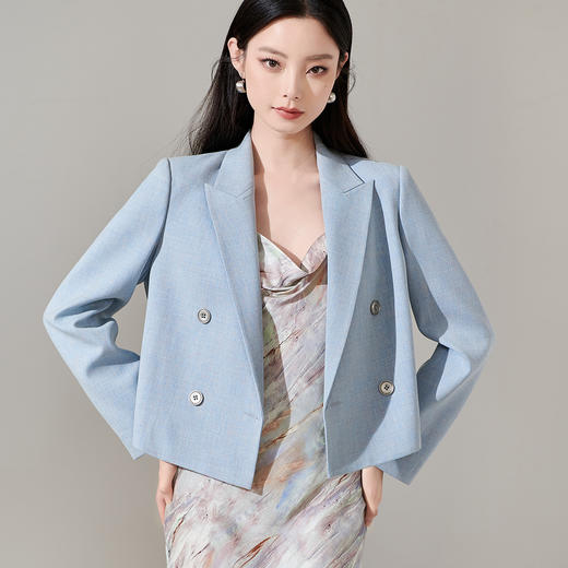 剩S/M/L/XL 芳外新款气质通勤西装外套纯色高级感短外套8I24AX0146 商品图3