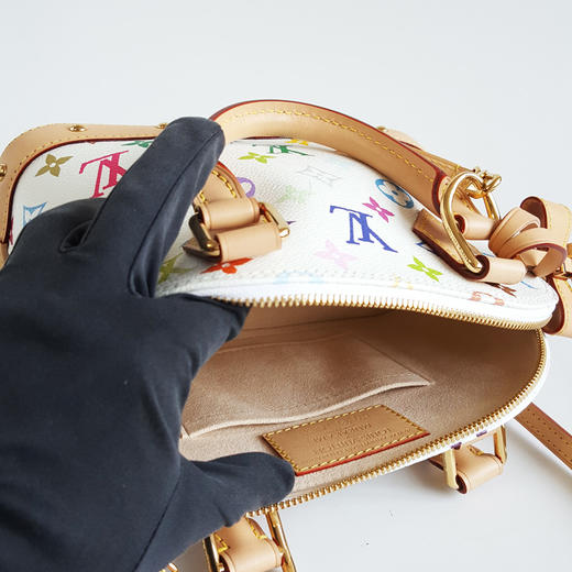 【98新】LV路易威登ALMA系列M13078白三彩村上隆贝壳ALMA BB包手提单肩包女士090326NJS07 商品图8