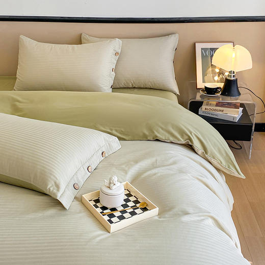 A类母婴级裸睡~60支新疆长绒棉贡缎提花四件套高级感纯棉被套床单三件套感床上用品 商品图1