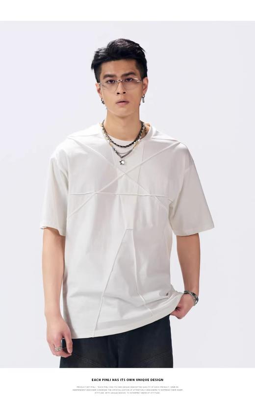 PINLI品立2026夏季新款男士宽松纯色圆领短袖T恤上衣GD262111013 商品图4