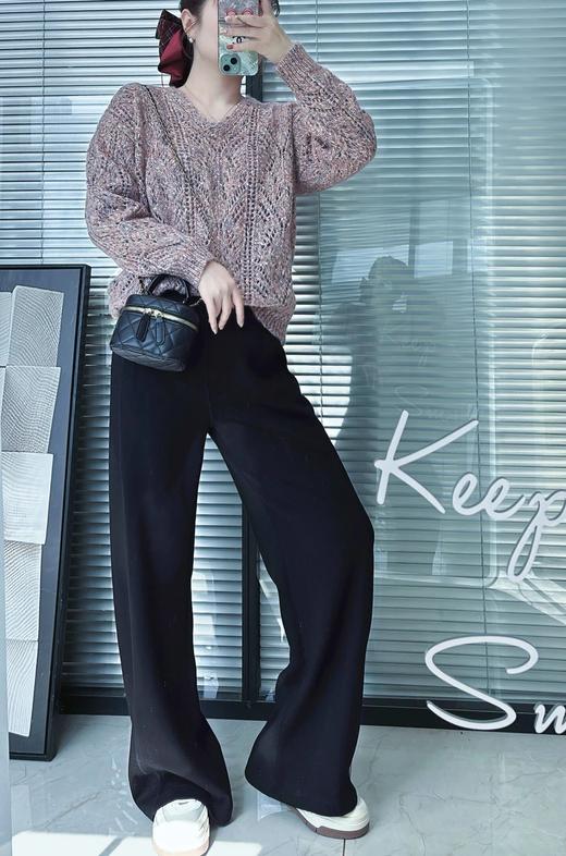 爆款品质货！空气感系列，抽绳松紧腰阔腿长裤  26G0309- 商品图4