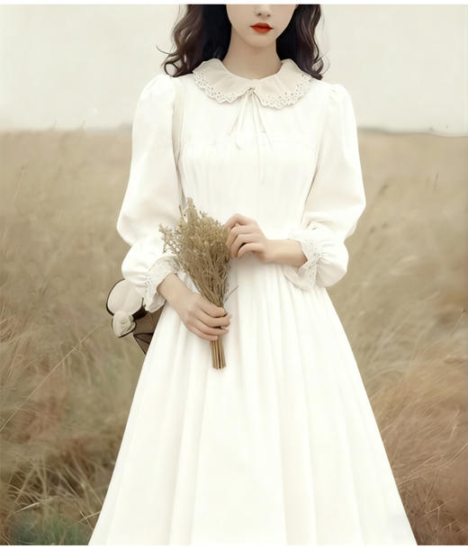 裁缝学苑AQ594法式小礼服丝绒连衣裙纸样女装娃娃领裙子样板图纸 商品图1