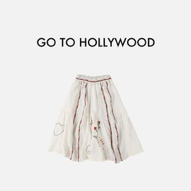 G2H日本童装 GO TO HOLLYWOOD 26春夏女童棉质拼接设计半身裙