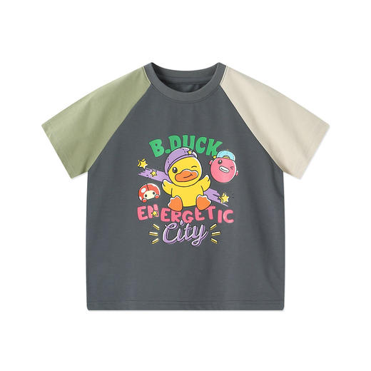 [凉感]bduck小黄鸭童装男童短袖T恤儿童透气上衣小童薄款半袖夏装110-160 BF2701047 商品图3