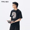 PINLI品立2026夏季新款男士马年烫画烫钻圆领落肩短袖T恤上衣潮牌BG262111016 商品缩略图2