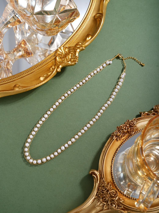 子佩集【韶华履迹】珍珠惜王妃项链【XXXL016】法式编织镀金2602 商品图3