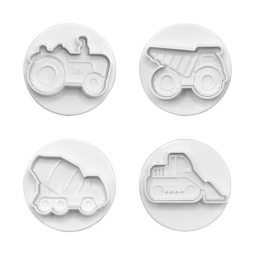 建筑车饼干模4件套 饼干翻糖模具 按压弹簧模 工程车饼干模 商品图1
