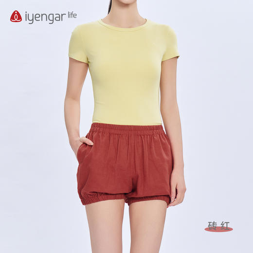 艾扬格 life C2127瑜伽男女同款棉麻短裤 灯笼裤 有口袋 轻薄透气 修饰臀形 商品图5