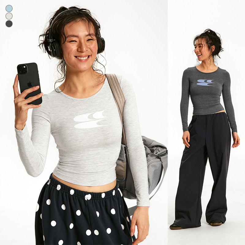 CryingCenter 兰精莫代尔云感高弹基础修身长袖打底衫 哭喊中心