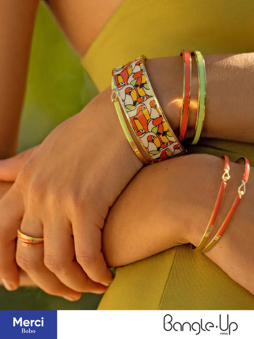 Bangle Up法国小众珐琅首饰lily水滴扣手镯 商品图8