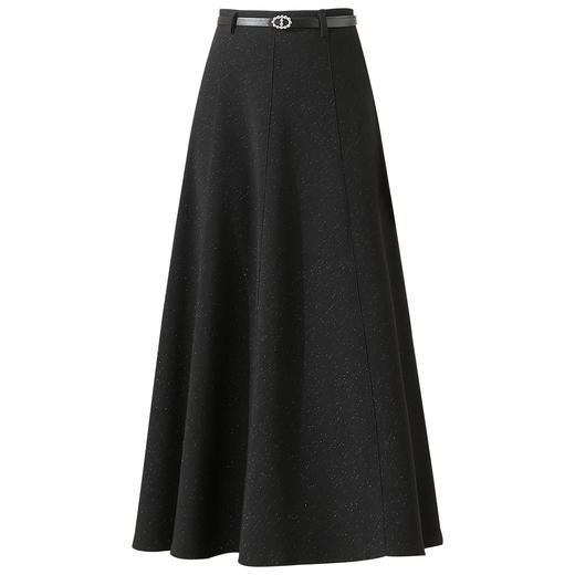 「自」全新升级【铂金会员146/天猫199/差价53】(51203)洛诗琳配腰带亮丝西装半身裙2026春季新款高腰显瘦中长A字裙 商品图4