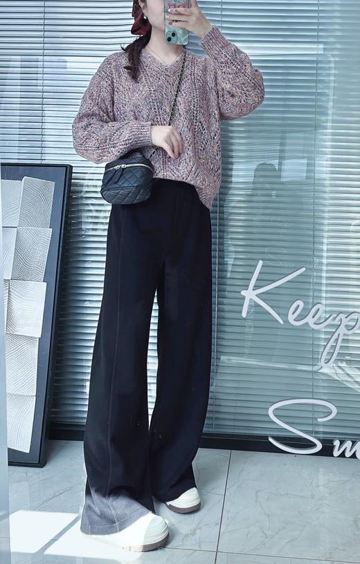 爆款品质货！空气感系列，抽绳松紧腰阔腿长裤  26G0309- 商品图3