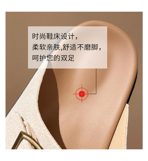 【建议拍大一码！真的我夏天只穿它！超软的一脚蹬凉拖】暴走舒适 鞋底鞋面都超柔软 复古厚底双扣带勃肯拖鞋 商品图5