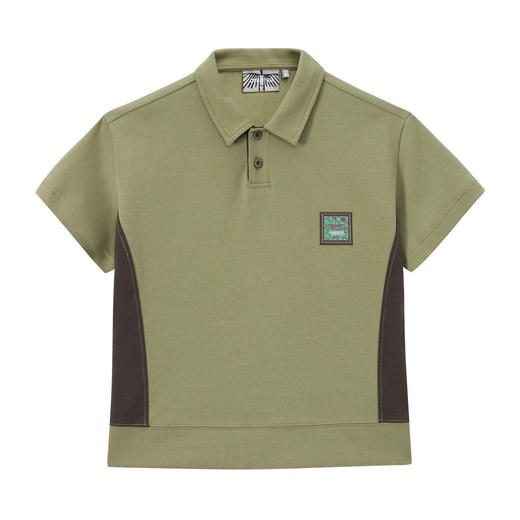 ONIARAI/鬼洗26春夏黑标石器时代蝴蝶拼接散口短身马球衫 A840027 商品图3