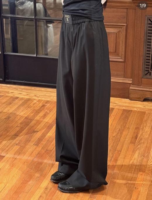 瑟琳最新款垂感黑西裤腰部点缀皮革贴片神裤 商品图12