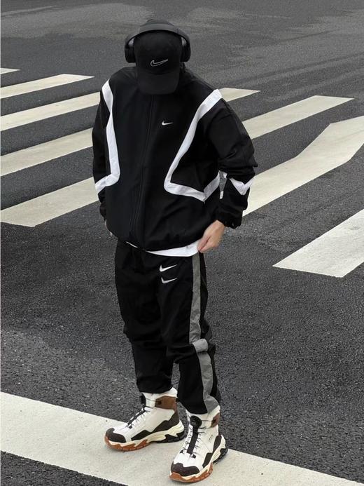F031057复古运动立领拉链设计拼色logo印花长袖夹克外套男款 商品图4
