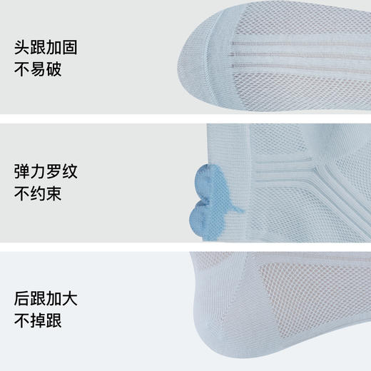 【满3双/19.9元】【秀黛】女士休闲短筒袜棉锦纶氨纶网眼肌理透气罗口不勒腿女士袜子W5220005T【门店同款】 商品图4