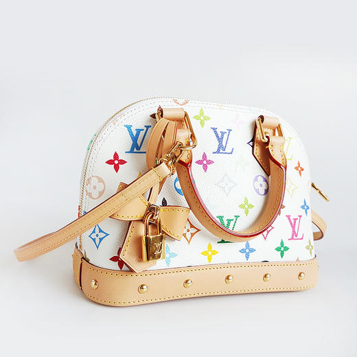 【98新】LV路易威登ALMA系列M13078白三彩村上隆贝壳ALMA BB包手提单肩包女士090326NJS07 商品图2