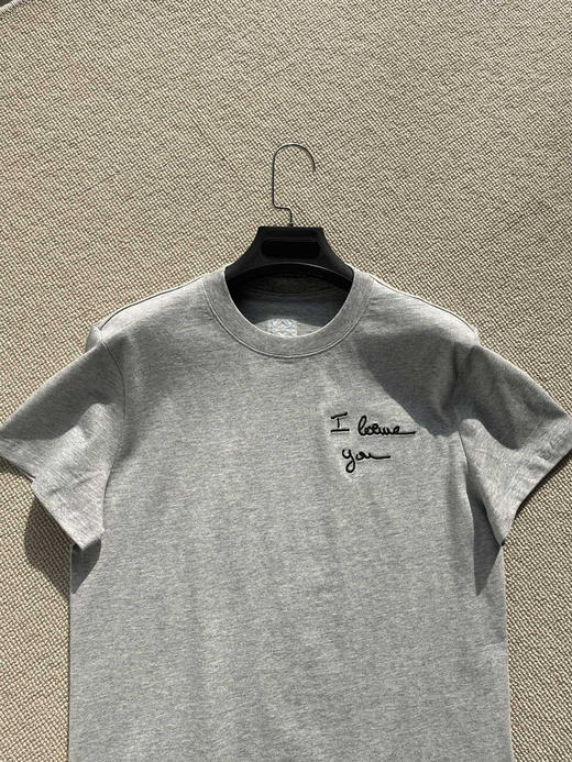 310-11 预售10天发 独家圆正 lew 26ss 区域限定绣花 灰色圆领短袖T恤 我穿XL 商品图9