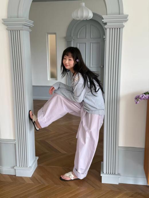 nothe Case布然/NC261817/「青瓜铃兰」翻边拼色抗皱微弯刀阔腿裤 商品图4