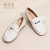 信诺真皮乐福鞋女平底一脚蹬软底不累脚休闲单鞋X6C160-55 商品缩略图1