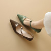 【预售7天】新中式国风尖头单鞋丝绸牛皮气质高跟鞋NDXC&6659 商品缩略图1