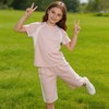 【曼波格防晒外穿系列】舒雅童装女童短袖中裤家居套装  防晒UPF50+ 凉感 3A抗菌3F/26197H 商品缩略图9
