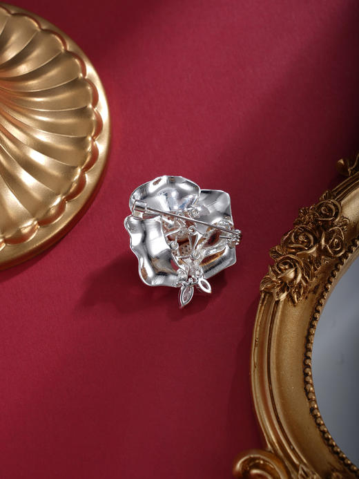 子佩集【芳露凝华】珍珠惜王妃胸针【XXXZ273】白玫瑰2602 商品图4