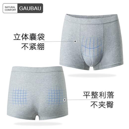 爆款🔥🔥🔥【戈宝红麻】GAUBAU罗布麻内裤 保健内裤男 高档平角抗菌内裤 透气宽松四角裤 商品图4