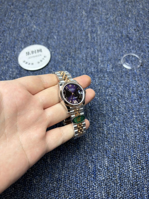 细节决定成败—新款劳力士 ARF日志型系列31mm 间玫金紫盘罗马面 ARF日志31女款 蚝式日志型 女士腕表 商品图2