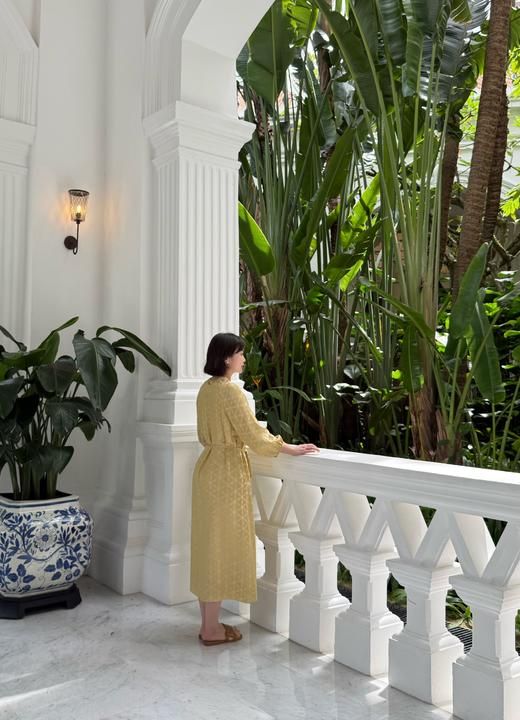 设计师蝴蝶缎面连衣裙 商品图3