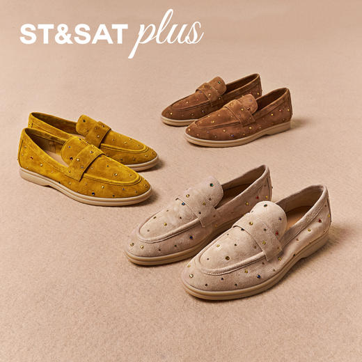 【万步系列】星期六26春新款法式彩钉一脚蹬乐福鞋SSE1111172 商品图3