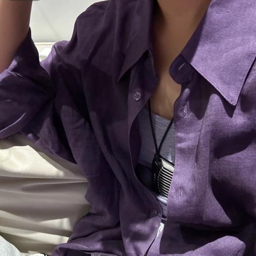 COICI紫色苎麻衬衫，今年夏天流行“紫色衬衫”，太显白了！（3-5天发货） 商品图3