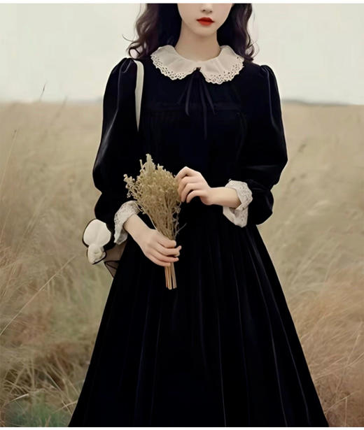 裁缝学苑AQ594法式小礼服丝绒连衣裙纸样女装娃娃领裙子样板图纸 商品图2