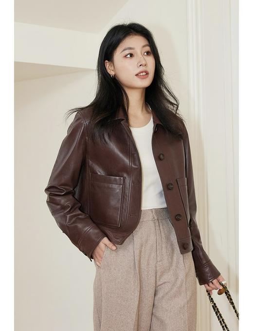 一店k （BC | 意大利🇮🇹进口绵羊皮！）顶奢！按头安利！妥妥的好东西！老粉闭眼入！春天怎么少的了皮衣甜酷girl！女士经典短款皮衣，简洁利落裁剪 小个子穿不压身高 商品图7