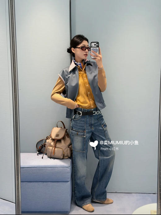 缪缪26Ss新款牛仔工装裤Y2K千禧辣妹神裤（KX） 商品图7