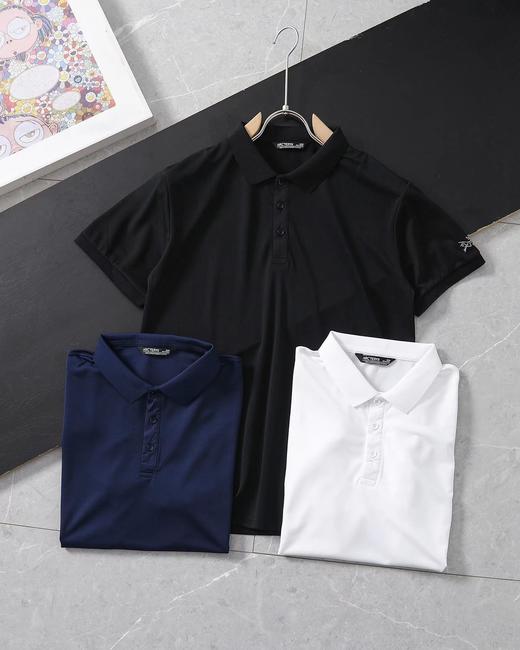 F031035男士刺绣袖口小标凉感冰丝速干T恤短袖polo衫 商品图0