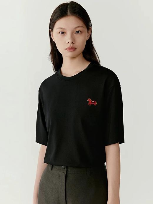 【mmgzs-2007】26新款女士小马刺绣休闲圆领短袖T恤！！ 商品图0