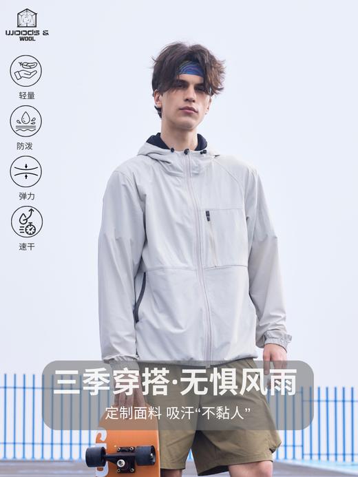 春日新光集 WOODSWOOL丛绒男装考瑞迷宫格防水运动外套 商品图1