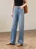 二店y 【68211】 三种裤长 早春款 高腰显瘦窄版直筒阔腿牛仔裤 商品缩略图1