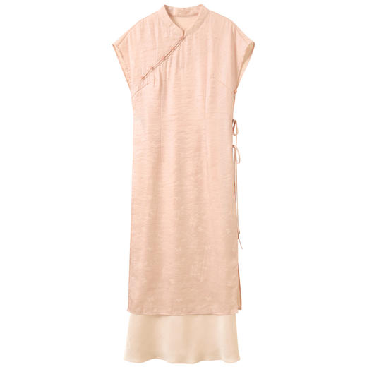 三彩【茶香袅袅】2026夏季新款中式改良旗袍裙两件套连衣裙长裙C 商品图4