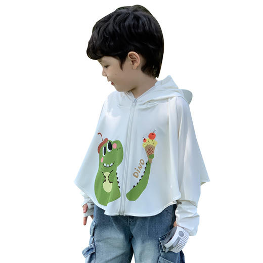 【夏日户外❗️儿童凉感防晒衣】披肩版型宇着舒适透气，全天候散热不闷复合原纱，实现UPF50+及多波段阻隔 ≥ 99%，多次水洗防晒力不 减，头面颈多角度周全防护，冰丝防紫外线轻薄透气原纱凉感大帽檐L 商品图4