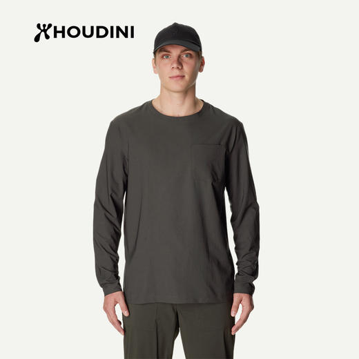 HOUDINI胡丁尼 Cover Crew 守护 男款户外舒适速干长袖T恤258694 商品图10