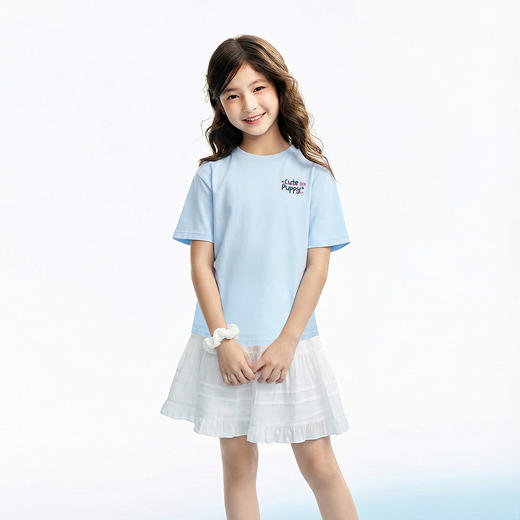 女童圆领短袖针织衫夏季新款安奈儿童装EG621760 商品图3