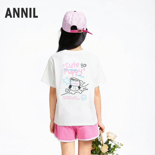 女童圆领短袖针织衫夏季新款安奈儿童装EG621760 商品图2